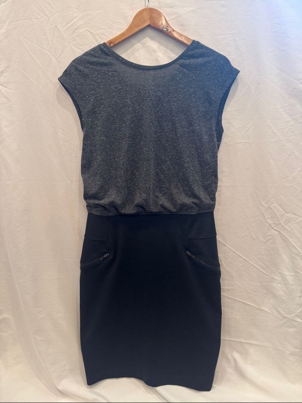 G by Giuliana Charcoal and Black Two-Tone Sheath Dress